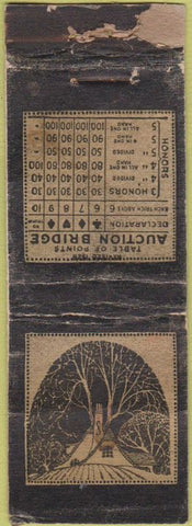 Matchbook Cover - Bridge card game Colgate studios WORN