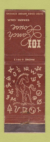 Matchbook Cover - 101 Ranch House Oxnard CA Cattle Brands