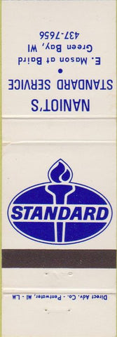 Matchbook Cover - Naniot's Standard oil gas Green Bay WI