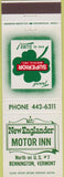 Matchbook Cover - New Englander Motor Inn Bennington VT