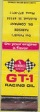 Matchbook Cover - GT1 Racing Oil Kendall Rockford IL POOR