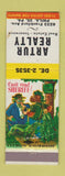 Matchbook Cover - Arthur Real Estate Philadelphia PA Hillbilly