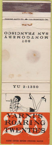 Matchbook Cover - Yarni's Roaring 20's San Francisco CA POOR