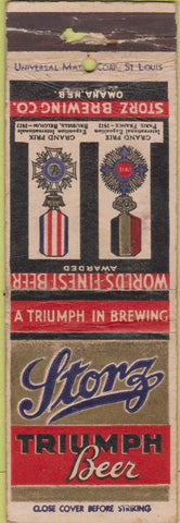 Matchbook Cover - Storz Triump Beer Omaha NE 30s WORN
