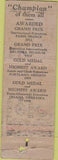 Matchbook Cover - Storz Triump Beer Omaha NE 30s WORN