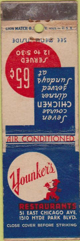 Matchbook Cover - Younker's Restaurants Chicago IL WEAR