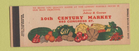 Matchbook Cover - 20th Century Market Grocery Full Length