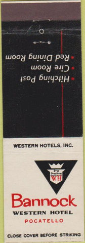 Matchbook Cover - Bannock Hotel Pocatello ID