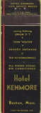 Matchbook Cover - Hotel Kenmore Boston MA
