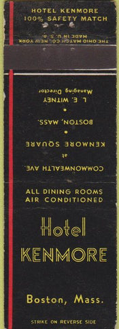 Matchbook Cover - Hotel Kenmore Boston MA