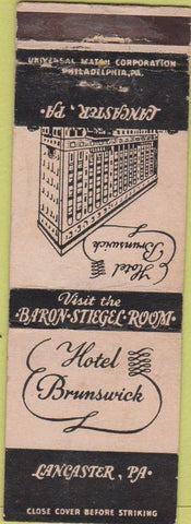 Matchbook Cover - Hotel Brunswick Lancaster PA WORN