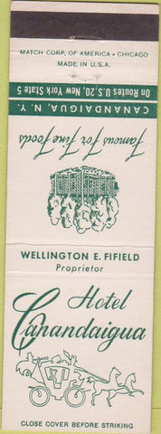 Matchbook Cover - Hotel Canandaigua NY