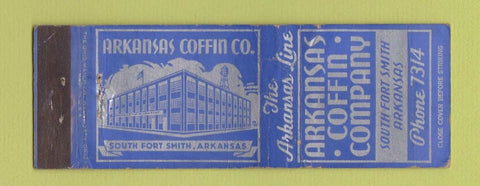 Matchbook Cover - Arkansas Coffin Company South Fort Smith AR
