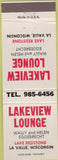 Matchbook Cover - Lakeview Lounge LaValle WI