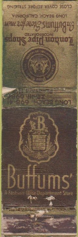 Matchbook Cover - Buffums Pipes mens store Long Beach CA Crown POOR