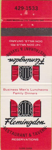 Matchbook Cover - Flemingdon Restaurant Don Mills ON