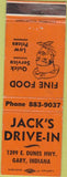 Matchbook Cover - Jack's Drive In Gary IN