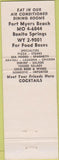Matchbook Cover - Gino's Golden Anchor Fort Myers Beach FL