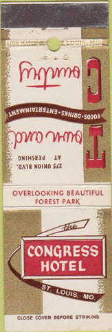 Matchbook Cover - Congress Hotel ST Louis MO