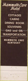 Matchbook Cover - Mammoth Cave Hotel KY