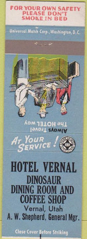 Matchbook Cover - Hotel Vernal UT