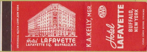 Matchbook Cover - Hotel Lafayette Buffalo NY