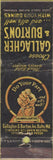 Matchbook Cover - Gallagher Burtons Whiskey