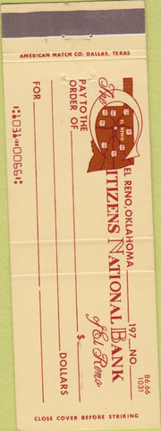Matchbook Cover - Citizens National Bank Reno NV