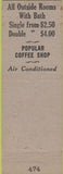 Matchbook Cover - Detroit Leland Hotel MI