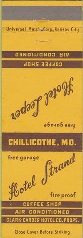 Matchbook Cover - Hotel Leeper Chillicothe MO