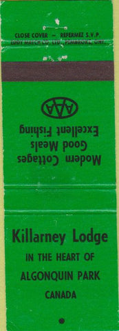Matchbook Cover - Killarney Lodge Algonquin Park Canada