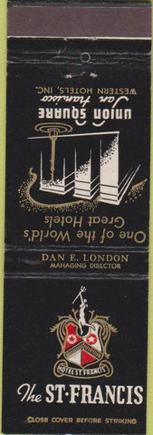 Matchbook Cover - The St Francis Hotel San Fransico CA