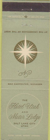 Matchbook Cover - Hotel Utah Salt Lake City UT