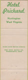 Matchbook Cover - Hotel Prichard Huntington WV