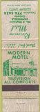 Matchbook Cover - Riverview Motel Dunnville ON
