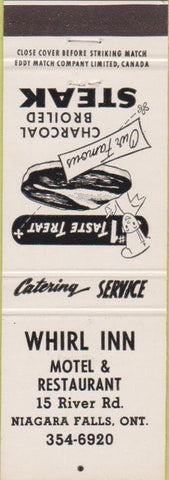 Matchbook Cover - Whirl Inn Niagara Falls ON