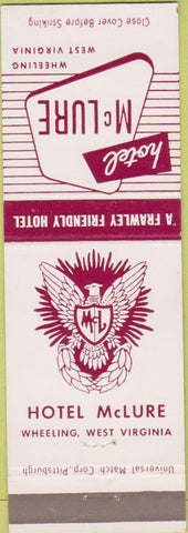 Matchbook Cover - Hotel McLure Wheeling WV