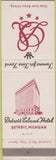 Matchbook Cover - Detroit Leland Hotel MI