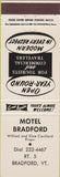 Matchbook Cover - Hotel Bradford VT