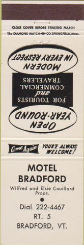 Matchbook Cover - Hotel Bradford VT