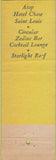 Matchbook Cover - The Chase Roof St Louis MO