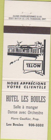 Matchbook Cover - Hotel Les Boules