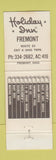 Matchbook Cover - Holiday Inn Fremont OH