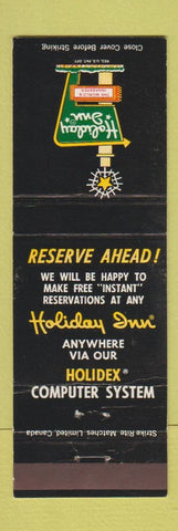 Matchbook Cover - Holiday Inn Canada Locations BC AL SK QC NF WEAR