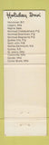Matchbook Cover - Holiday Inn Canada Locations BC AL SK QC NF WEAR