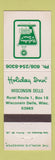 Matchbook Cover - Holiday Inn Wisconsin Dells WI