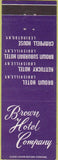 Matchbook Cover - Brown Hotel Co Louisville KY Lexington