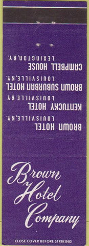 Matchbook Cover - Brown Hotel Co Louisville KY Lexington