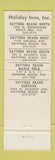 Matchbook Cover - Holiday Inn Daytona Beach FL