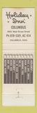 Matchbook Cover - Holiday Inn Columbus OH